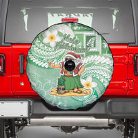 Hawaii Mele Kalikimaka Spare Tire Cover Hula Santa Retro Style Green - Polynesian Pride