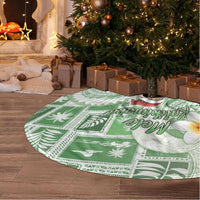 Hawaii Mele Kalikimaka Tree Skirt Hula Santa Retro Style Green - Polynesian Pride