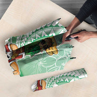 Hawaii Mele Kalikimaka Umbrella Hula Santa Retro Style Green - Polynesian Pride