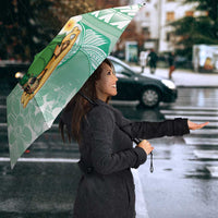 Hawaii Mele Kalikimaka Umbrella Hula Santa Retro Style Green - Polynesian Pride