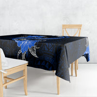 Blue Polynesian Pattern With Tropical Flowers Tablecloth LT05 - Polynesian Pride