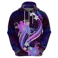 Galaxy Polynesian Pattern With Tropical Flowers Hoodie LT05 - Polynesian Pride