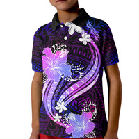 Galaxy Polynesian Pattern With Tropical Flowers Kid Polo Shirt LT05 Kid Galaxy - Polynesian Pride