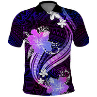 Galaxy Polynesian Pattern With Tropical Flowers Polo Shirt LT05 Galaxy - Polynesian Pride