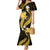 Gold Polynesian Pattern With Tropical Flowers Mermaid Dress LT05 Women Gold - Polynesian Pride