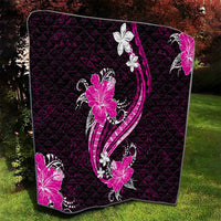 Pink Polynesian Pattern With Tropical Flowers Quilt LT05 - Polynesian Pride