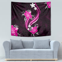 Pink Polynesian Pattern With Tropical Flowers Tapestry LT05 - Polynesian Pride