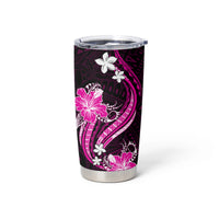 Pink Polynesian Pattern With Tropical Flowers Tumbler Cup LT05 - Polynesian Pride