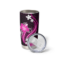 Pink Polynesian Pattern With Tropical Flowers Tumbler Cup LT05 - Polynesian Pride