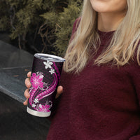 Pink Polynesian Pattern With Tropical Flowers Tumbler Cup LT05 - Polynesian Pride