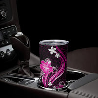 Pink Polynesian Pattern With Tropical Flowers Tumbler Cup LT05 - Polynesian Pride