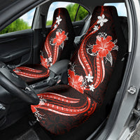 Red Polynesian Pattern With Tropical Flowers Car Seat Cover LT05 - Polynesian Pride