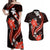 Red Polynesian Pattern With Tropical Flowers Couples Matching Off Shoulder Maxi Dress and Hawaiian Shirt LT05 Red - Polynesian Pride