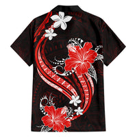 Red Polynesian Pattern With Tropical Flowers Family Matching Off Shoulder Maxi Dress and Hawaiian Shirt LT05 - Polynesian Pride