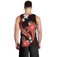 Red Polynesian Pattern With Tropical Flowers Men Tank Top LT05 - Polynesian Pride