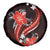 Red Polynesian Pattern With Tropical Flowers Spare Tire Cover LT05 - Polynesian Pride