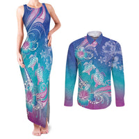 Polynesia Sea Turtle Couple Couples Matching Tank Maxi Dress and Long Sleeve Button Shirt Love Is Life