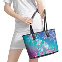 Polynesia Sea Turtle Couple Leather Tote Bag Love Is Life