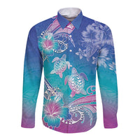 Polynesia Sea Turtle Couple Long Sleeve Button Shirt Love Is Life