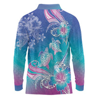 Polynesia Sea Turtle Couple Long Sleeve Polo Shirt Love Is Life