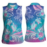 Polynesia Sea Turtle Couple Women Sleeveless Polo Shirt Love Is Life