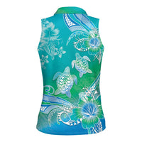 Polynesia Sea Turtle Couple Women Sleeveless Polo Shirt I Am Turtley In Love With You