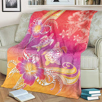 Polynesia Sea Turtle Couple Blanket One Soul One Love