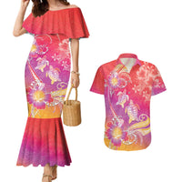 Polynesia Sea Turtle Couple Couples Matching Mermaid Dress and Hawaiian Shirt One Soul One Love