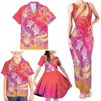 Polynesia Sea Turtle Couple Family Matching Tank Maxi Dress and Hawaiian Shirt One Soul One Love