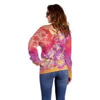 Polynesia Sea Turtle Couple Off Shoulder Sweater One Soul One Love