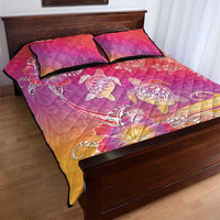 Polynesia Sea Turtle Couple Quilt Bed Set One Soul One Love