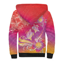 Polynesia Sea Turtle Couple Sherpa Hoodie One Soul One Love