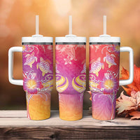 Polynesia Sea Turtle Couple Tumbler With Handle One Soul One Love