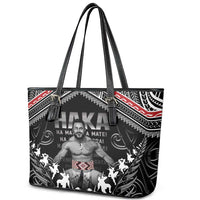 New Zealand Aotearoa Leather Tote Bag Traditional Kapa Haka