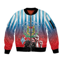 Personalised Free West Papua Sleeve Zip Bomber Jacket One People One Soul Unique Style - Polynesian Pride