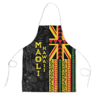 Hawaii Maoli Spirit Apron Kakau Pattern With Flower Lei - Polynesian Pride