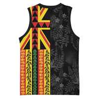 Hawaii Maoli Spirit Basketball Jersey Kakau Pattern With Flower Lei - Polynesian Pride
