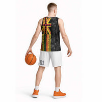 Hawaii Maoli Spirit Basketball Jersey Kakau Pattern With Flower Lei - Polynesian Pride