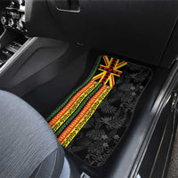 Hawaii Maoli Spirit Car Mats Kakau Pattern With Flower Lei - Polynesian Pride