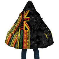 Hawaii Maoli Spirit Cloak Kakau Pattern With Flower Lei - Polynesian Pride