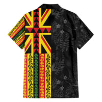 Hawaii Maoli Spirit Family Matching Off The Shoulder Long Sleeve Dress and Hawaiian Shirt Kakau Pattern With Flower Lei - Polynesian Pride