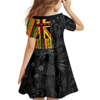 Hawaii Maoli Spirit Family Matching Puletasi and Hawaiian Shirt Kakau Pattern With Flower Lei - Polynesian Pride