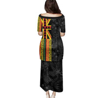 Hawaii Maoli Spirit Family Matching Puletasi and Hawaiian Shirt Kakau Pattern With Flower Lei - Polynesian Pride