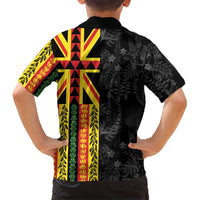 Hawaii Maoli Spirit Hawaiian Shirt Kakau Pattern With Flower Lei - Polynesian Pride