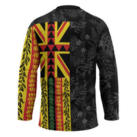 Hawaii Maoli Spirit Hockey Jersey Kakau Pattern With Flower Lei LT05 - Polynesian Pride