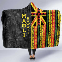 Hawaii Maoli Spirit Hooded Blanket Kakau Pattern With Flower Lei - Polynesian Pride