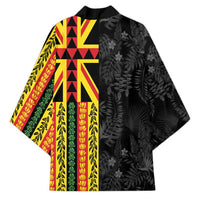 Hawaii Maoli Spirit Kimono Kakau Pattern With Flower Lei - Polynesian Pride