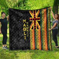 Hawaii Maoli Spirit Quilt Kakau Pattern With Flower Lei - Polynesian Pride