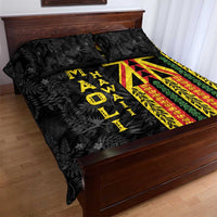 Hawaii Maoli Spirit Quilt Bed Set Kakau Pattern With Flower Lei - Polynesian Pride