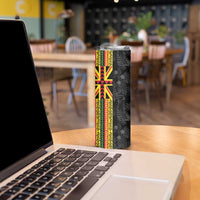 Hawaii Maoli Spirit Skinny Tumbler Kakau Pattern With Flower Lei - Polynesian Pride